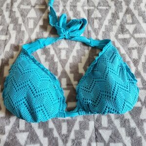 Blue Crochet Bikini Top